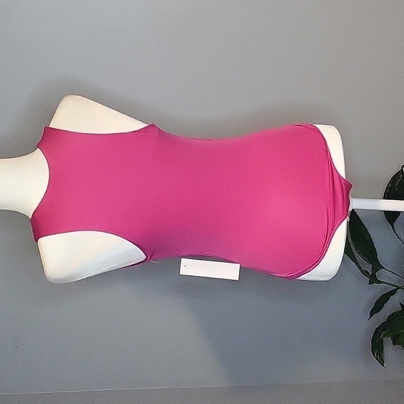 Live in the Moment Pink High Neck Thong Bodysuit with Cutout - Size S - Picture 3 of 12